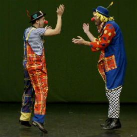 Pilgrim's Rock Blog Posts by Dr. Craig Biehl - How to Refuse a Bit Part in an Idiot’s Tale - Two clowns giving high five