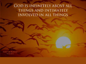 God is infinitely above all things and intimately involved in all things - birds flying in red/orange sunset - God the Reason by Dr. Craig Biehl