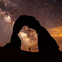 All Things Support the Christian Worldview - Free Live Webinar with Dr. Craig Biehl - rock arch against starry sky